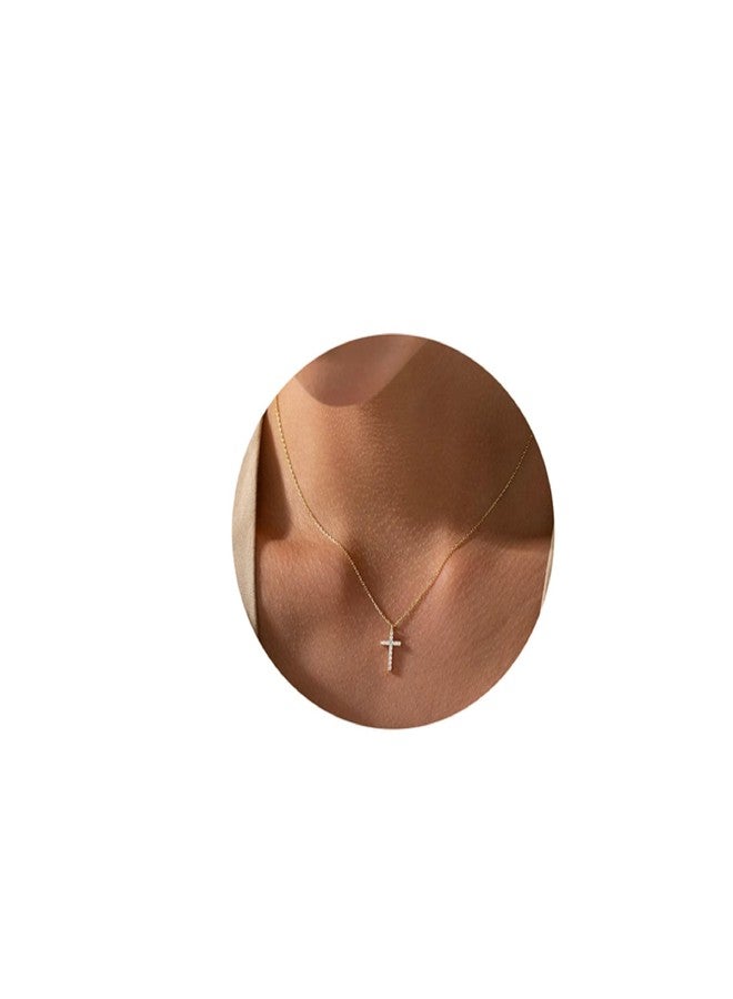 Collner Cross Necklace for Women 14K Gold Filled Cross Necklace Pendant Dainty Choker Necklace for Women Trendy Jewelry Gifts for Women - Image 1